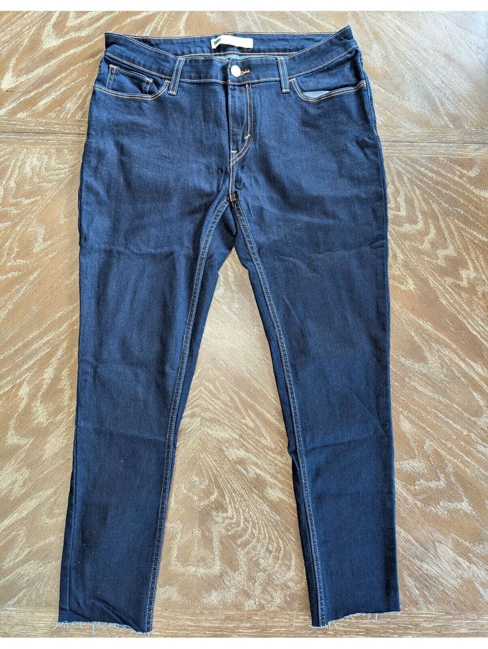 Levi's Legging Jeans W32 L30 Dark Wash Blue Skinny Jeggings Stretch Raw Hem